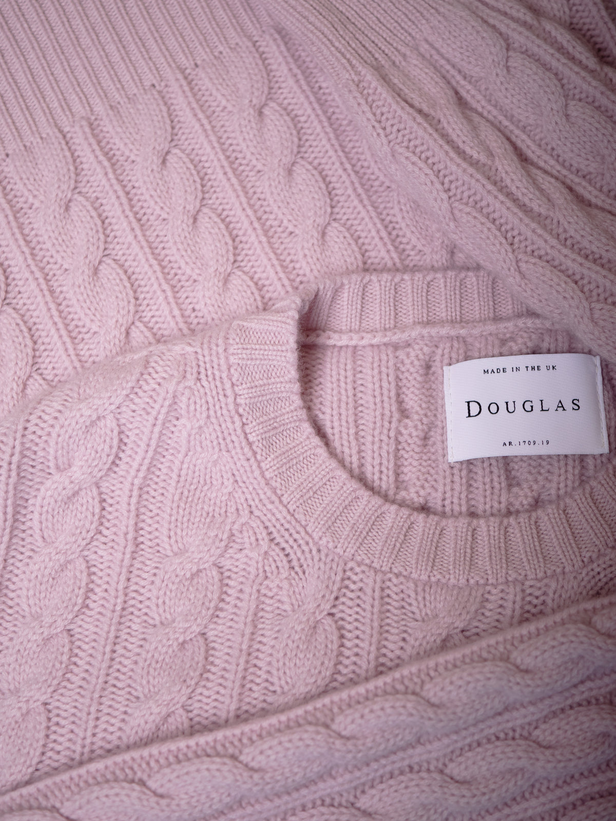 CABLEKNIT CREW&lt;br&gt;SOFT PINK