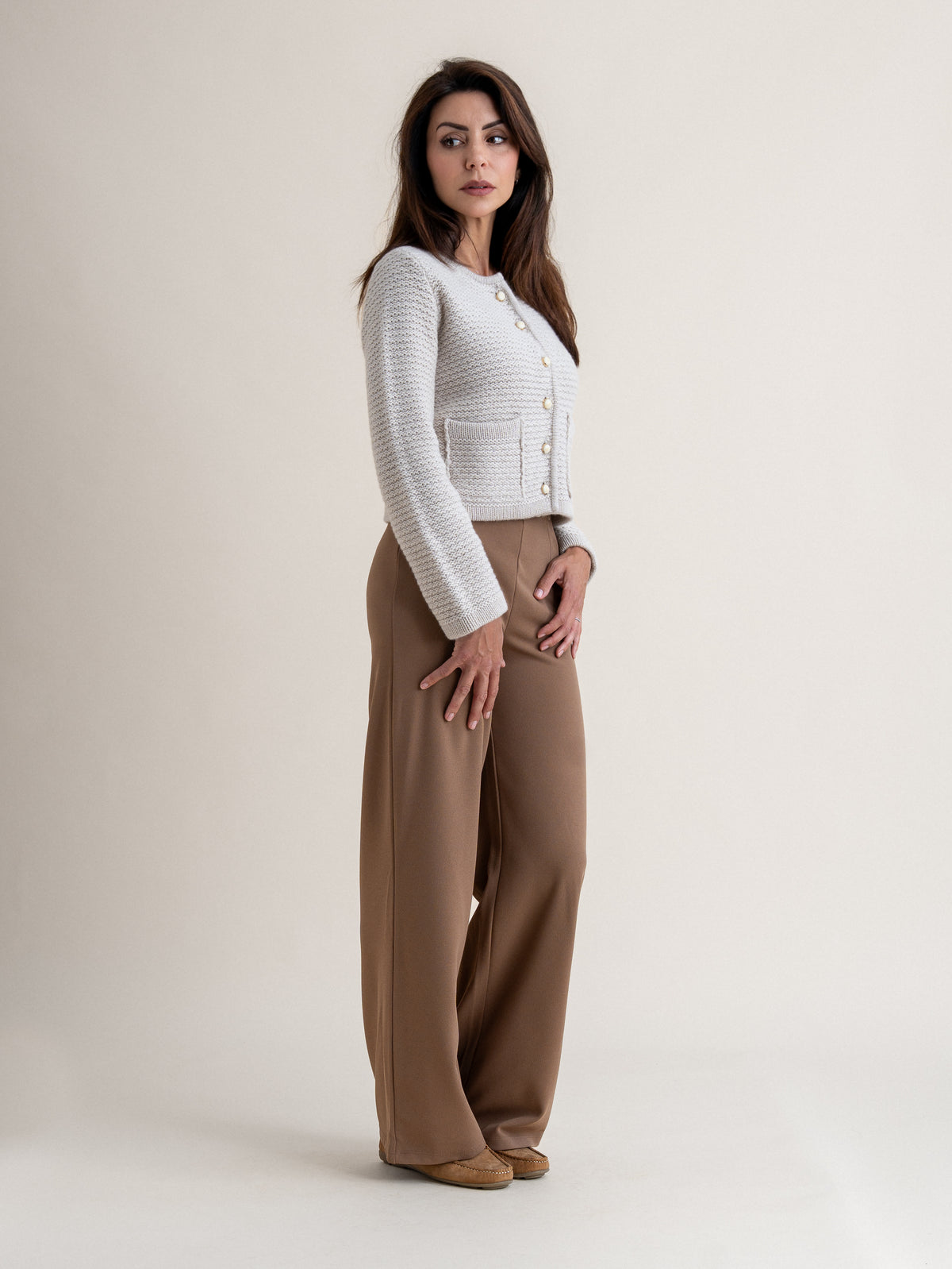 CROPPED CARDIGAN<br>SWANSDOWN