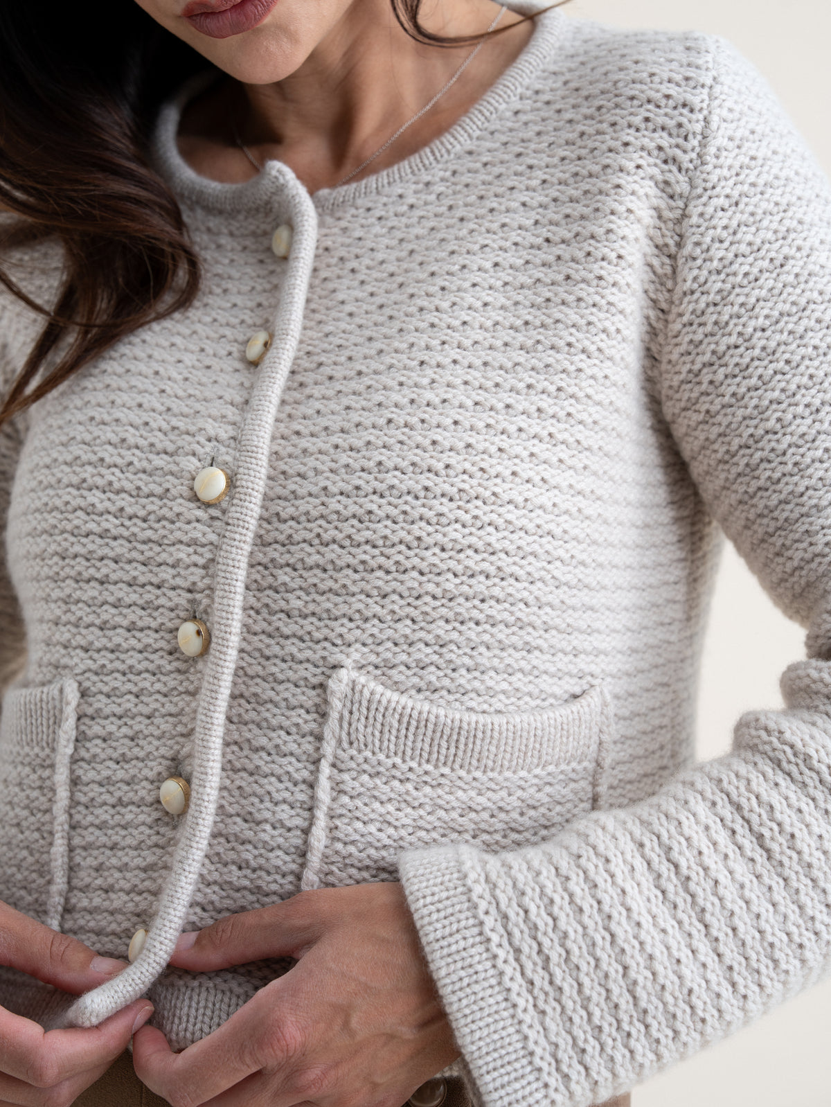 CROPPED CARDIGAN<br>SWANSDOWN