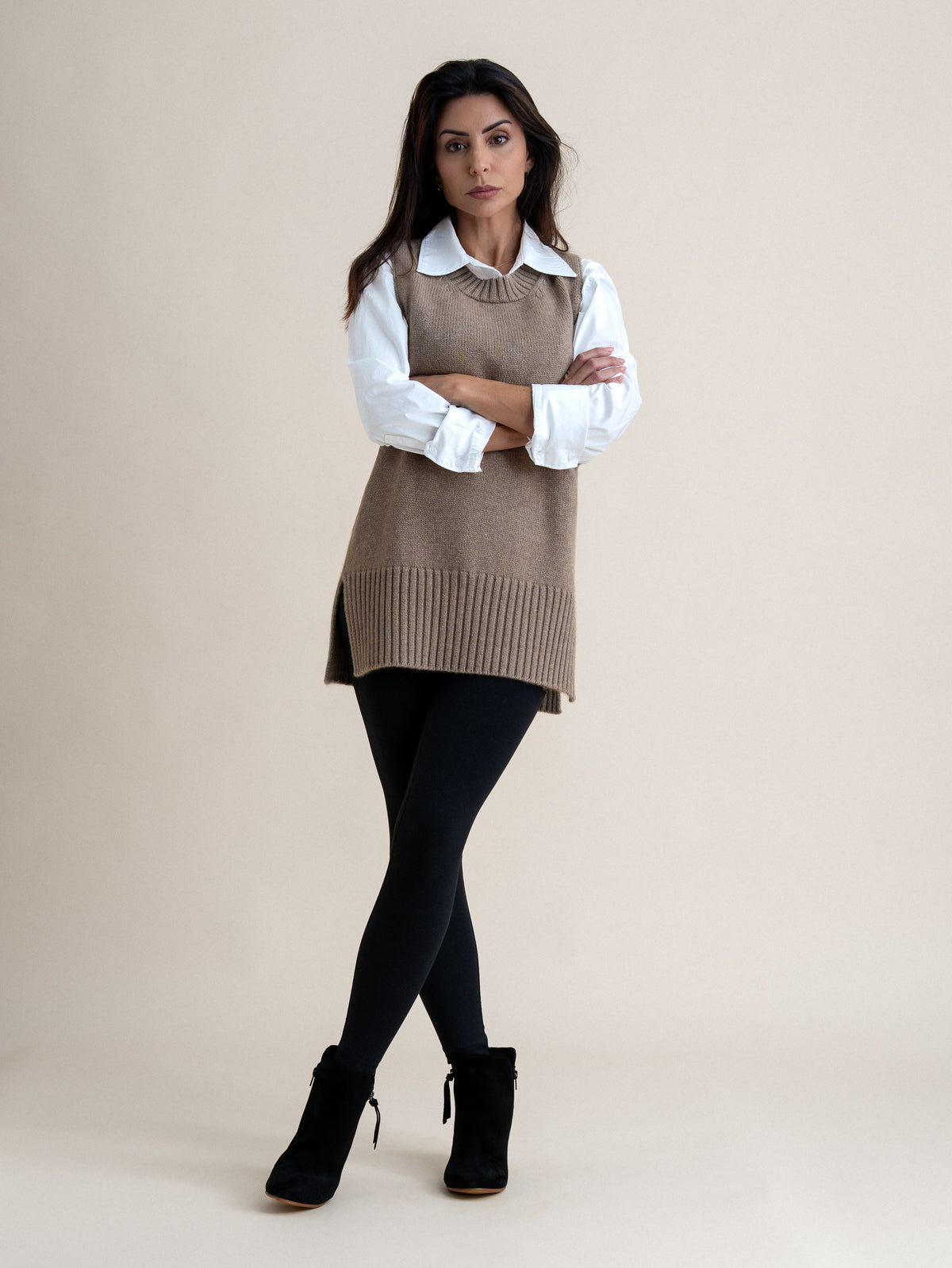 LONG VEST&lt;br&gt;NATURAL