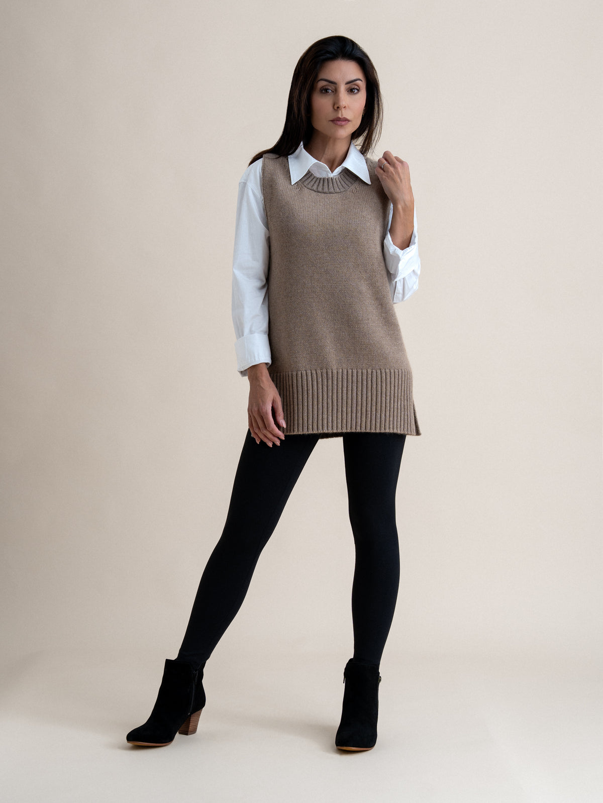 LONG VEST&lt;br&gt;NATURAL