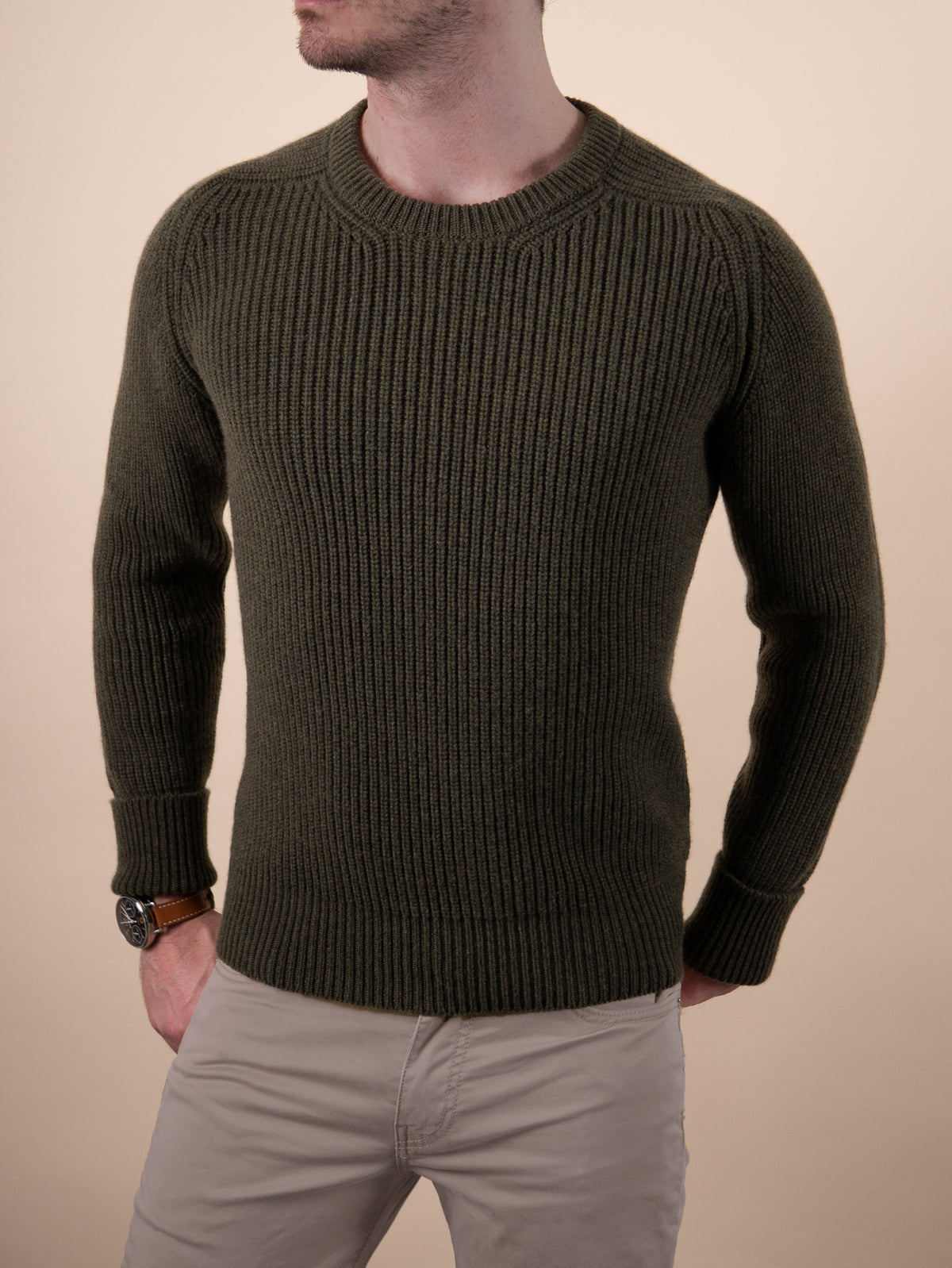RIBBED SWEATER&lt;br&gt;LODEN
