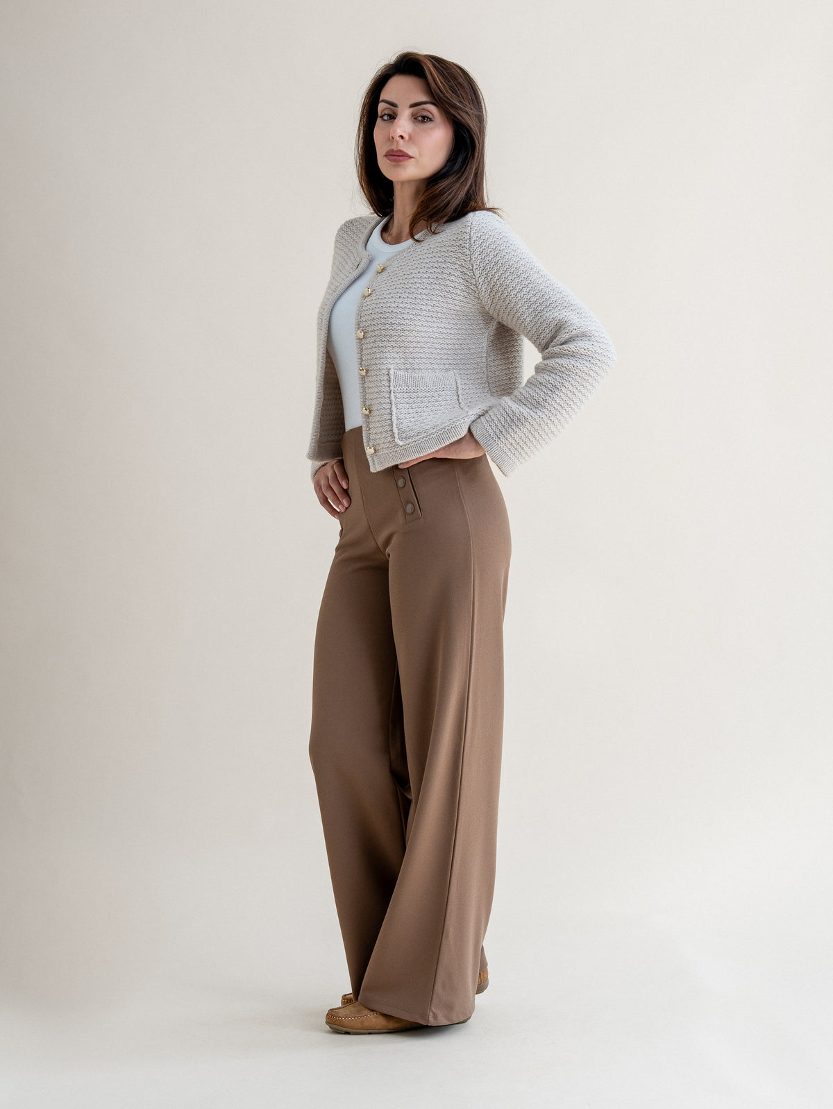 CROPPED CARDIGAN<br>SWANSDOWN