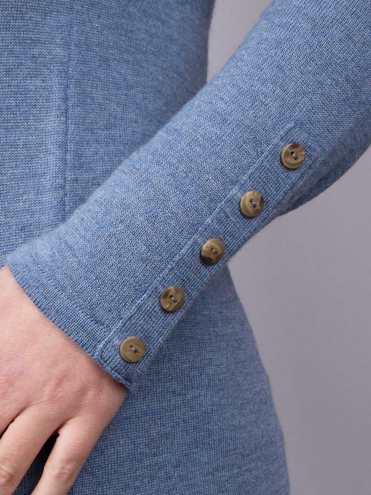 Button Neck Jumper - Petrol