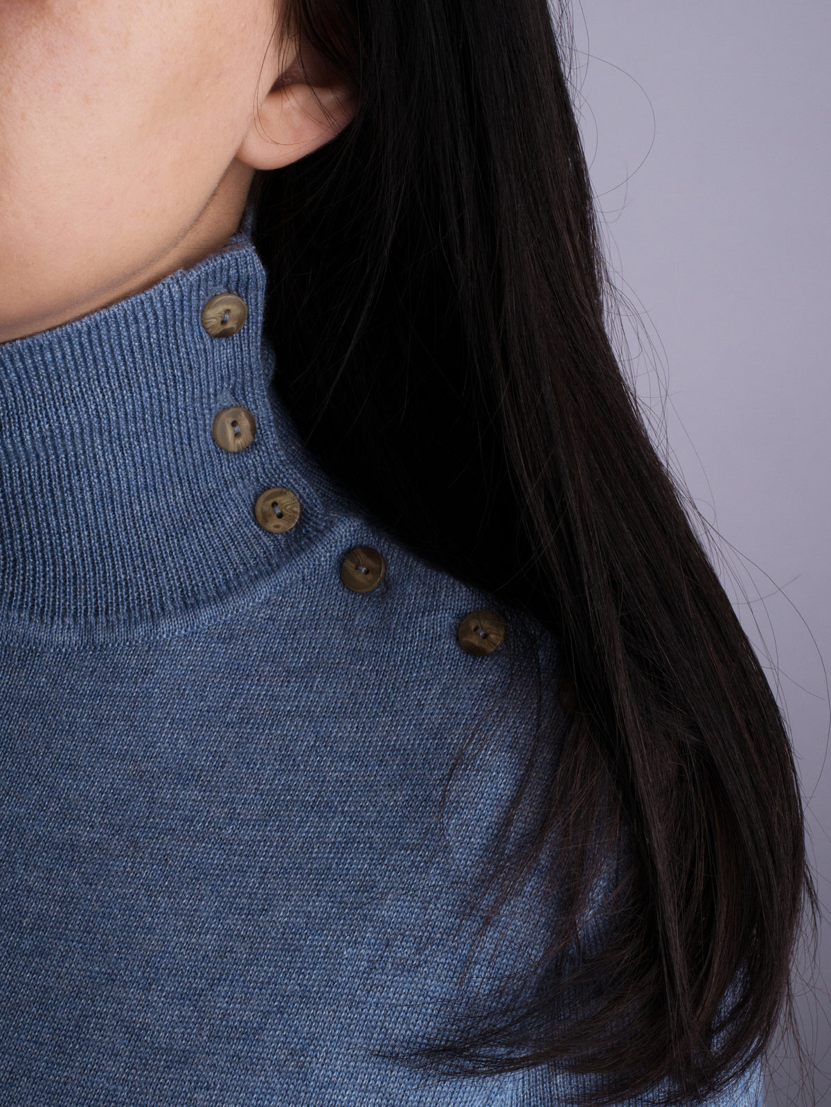 Button Neck Jumper - Petrol
